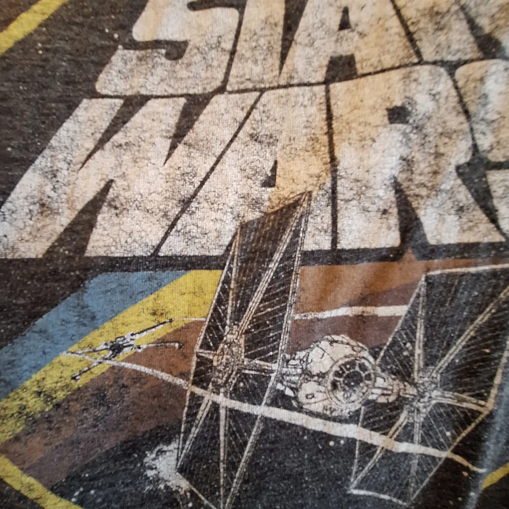 VINTAGE STAR WARS 90s X - Wing Fighter Gray Tee Size XL Good Pre - Owned See Pic - Picture 3 of 4